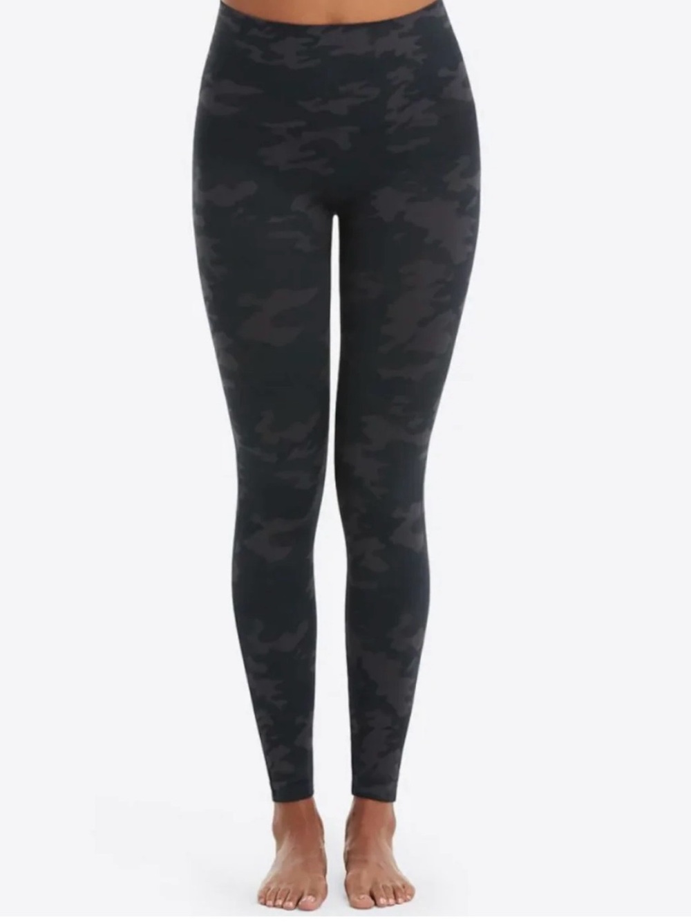 Spanx Black Camo High Rise Look At Me Now Pull On Leggings